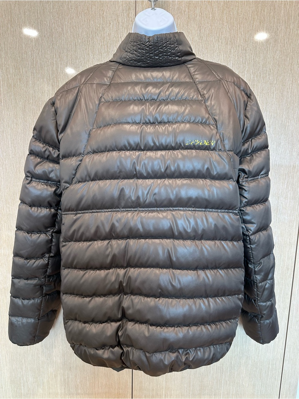 AUTHENTIC SPYDER Men’s XL Olive Green Puffer Jacket Neon Green Zip Size XL - Picture 5 of 11